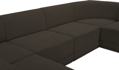 Rudy Brown Boucle Fabric Modular Sectional Sec6B