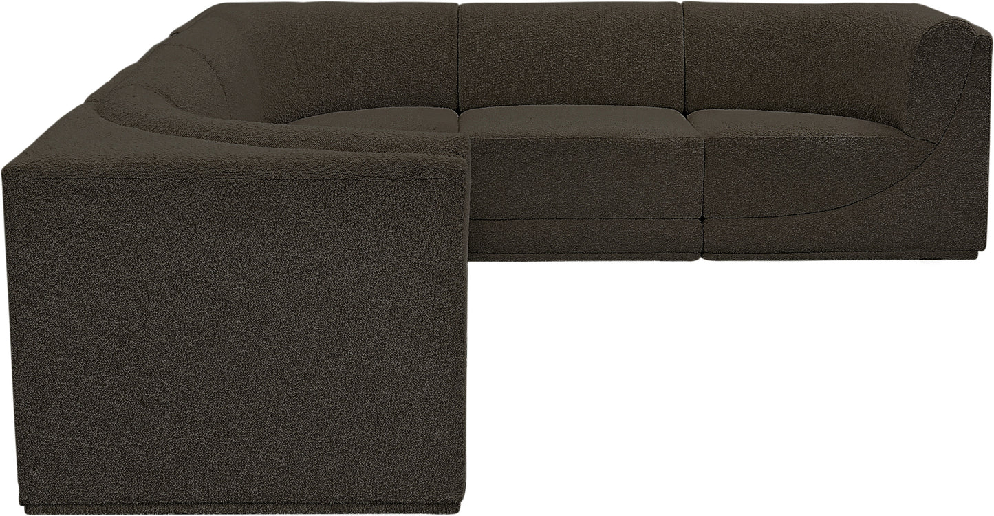 rudy brown boucle fabric modular sectional sec6c