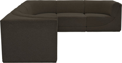 Rudy Brown Boucle Fabric Modular Sectional Sec6C