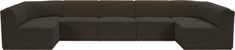 Rudy Brown Boucle Fabric Modular Sectional Sec7A