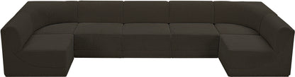 Rudy Brown Boucle Fabric Modular Sectional Sec7A