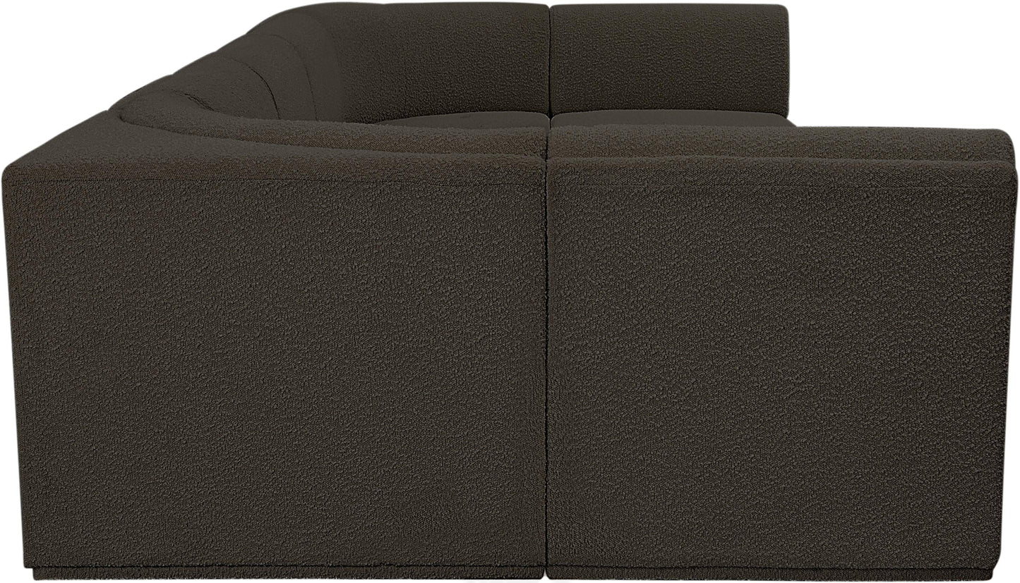 rudy brown boucle fabric modular sectional sec7a