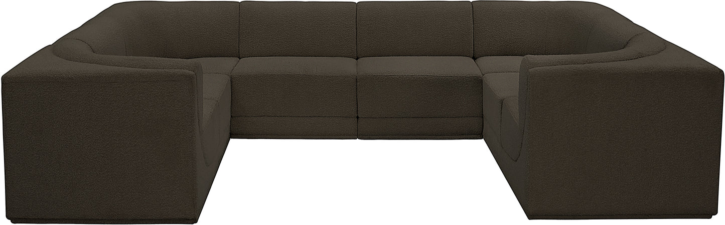 rudy brown boucle fabric modular sectional sec8a