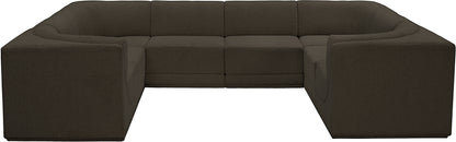 Rudy Brown Boucle Fabric Modular Sectional Sec8A