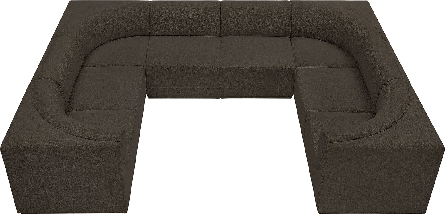 rudy brown boucle fabric modular sectional sec8a