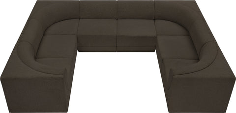 Rudy Brown Boucle Fabric Modular Sectional Sec8A