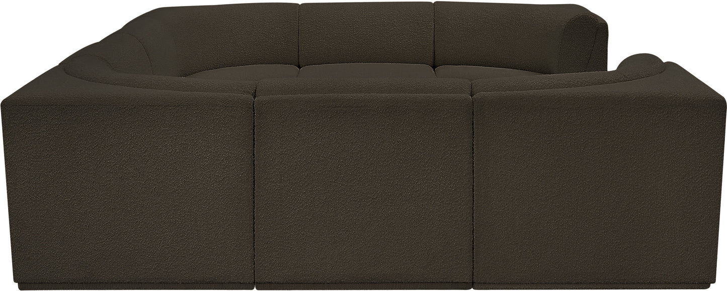 rudy brown boucle fabric modular sectional sec8a