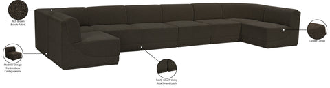 Estelle Brown 188 Boucle Fabric Upholstered Modular Sectional, 8-Piece