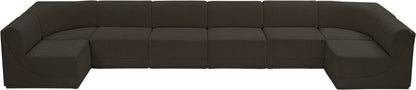 Rudy Brown Boucle Fabric Modular Sectional Sec8B