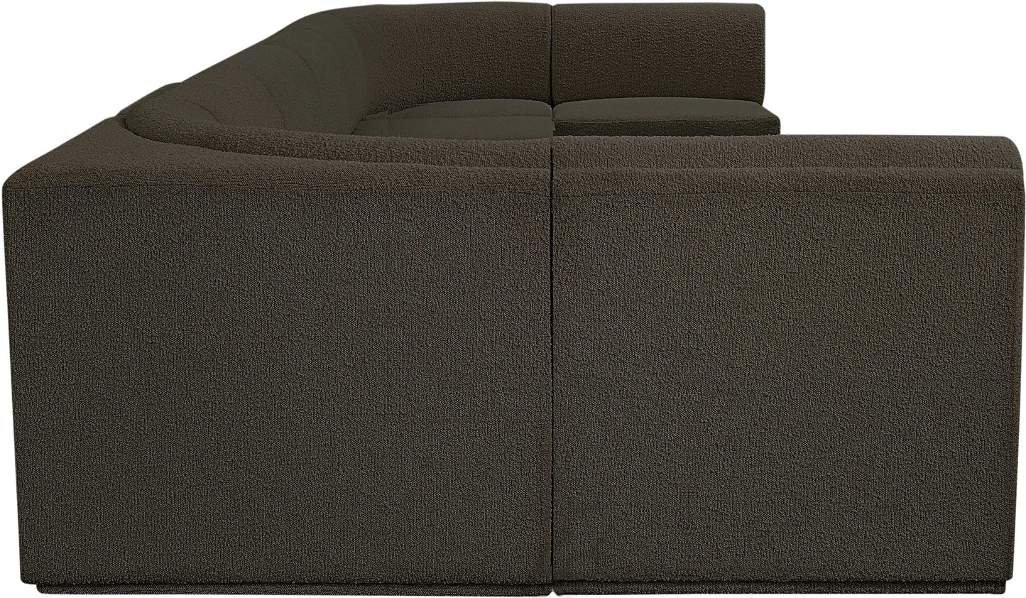 rudy brown boucle fabric modular sectional sec8b