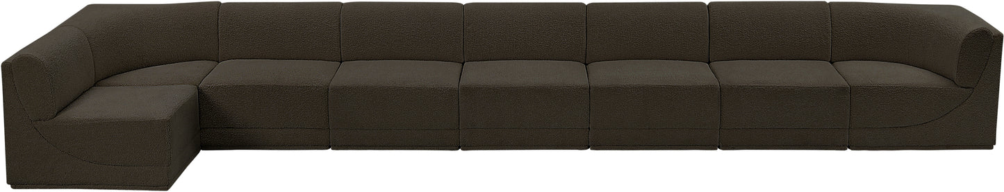 rudy brown boucle fabric modular sectional sec8c