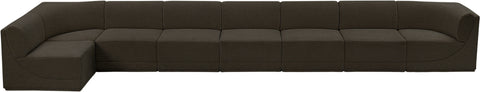 Rudy Brown Boucle Fabric Modular Sectional Sec8C