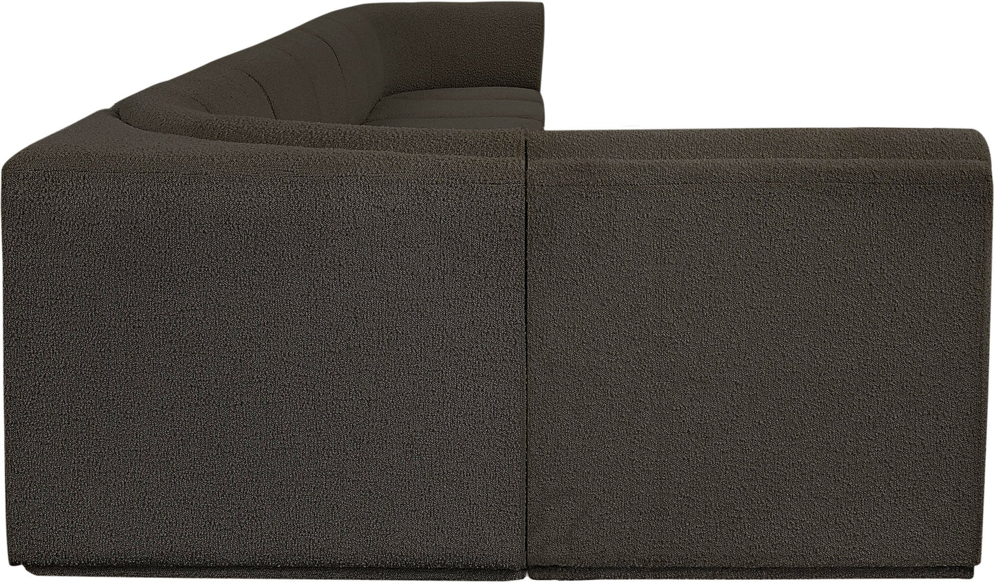 rudy brown boucle fabric modular sectional sec8c