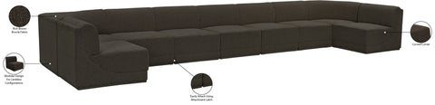 Estelle Brown 218 Boucle Fabric Upholstered Modular Sectional, 9-Piece