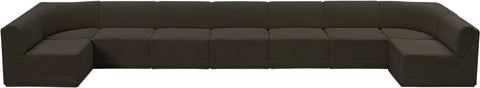 Rudy Brown Boucle Fabric Modular Sectional Sec9A
