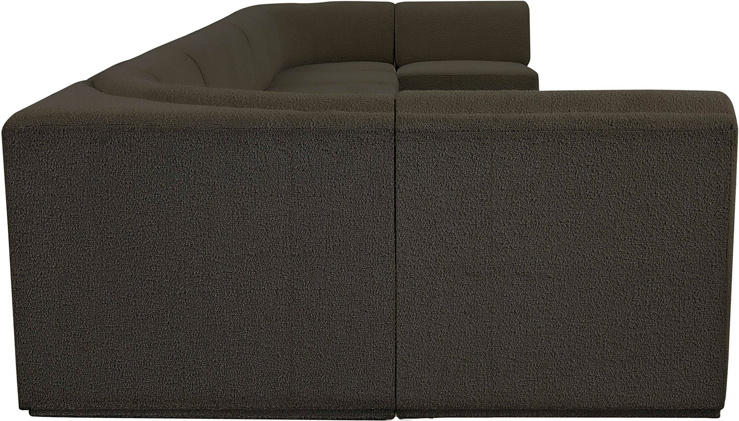 rudy brown boucle fabric modular sectional sec9a