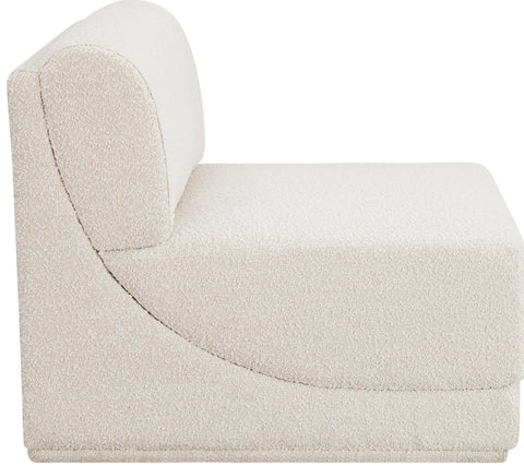Rudy Cream Boucle Fabric Armless Armless