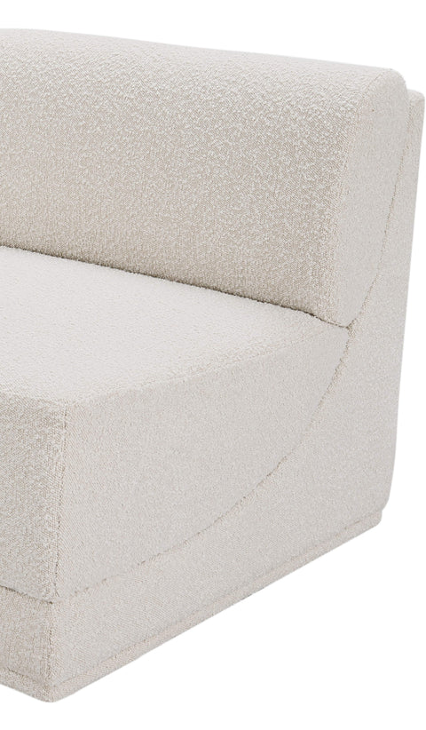 Rudy Cream Boucle Fabric Armless Armless