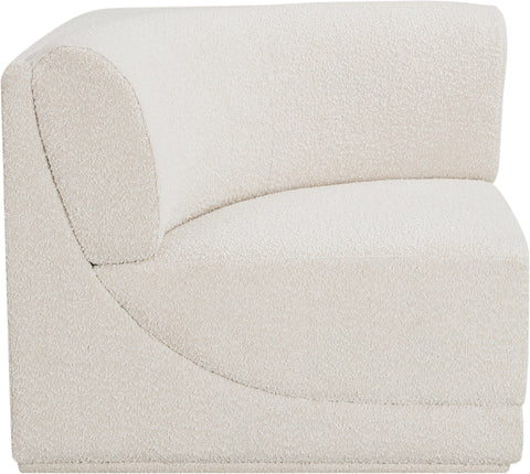 Rudy Cream Boucle Fabric Corner Corner
