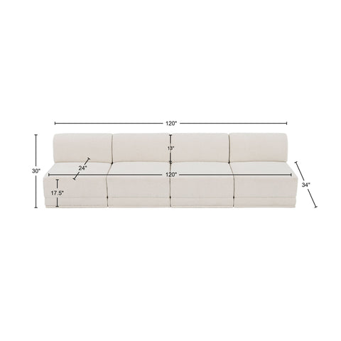 Rudy Cream Boucle Fabric Modular Sofa S120
