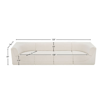 Rudy Cream Boucle Fabric Modular Sofa S128