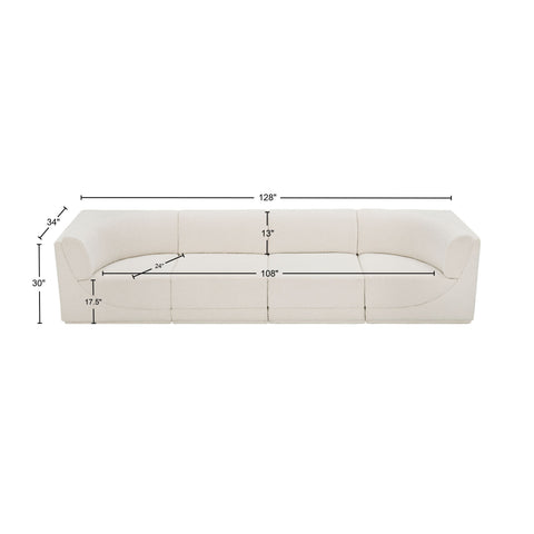 Rudy Cream Boucle Fabric Modular Sofa S128