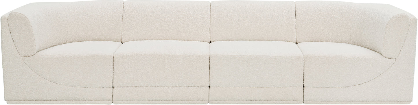 rudy cream boucle fabric modular sofa s128