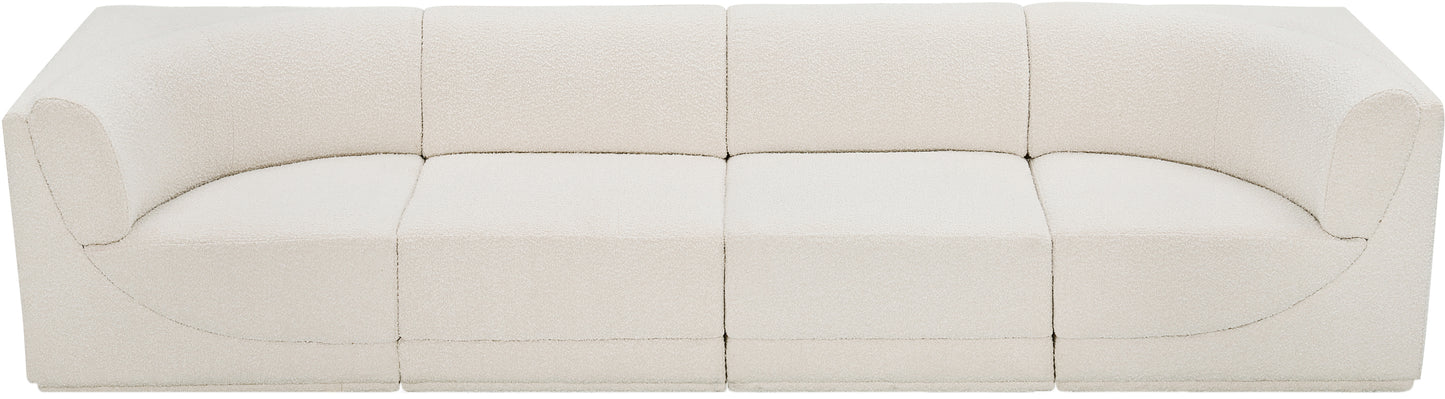 rudy cream boucle fabric modular sofa s128