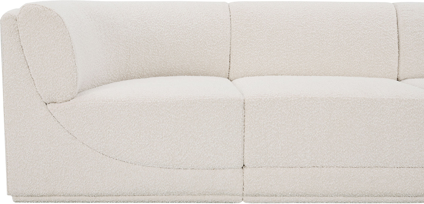 rudy cream boucle fabric modular sofa s128