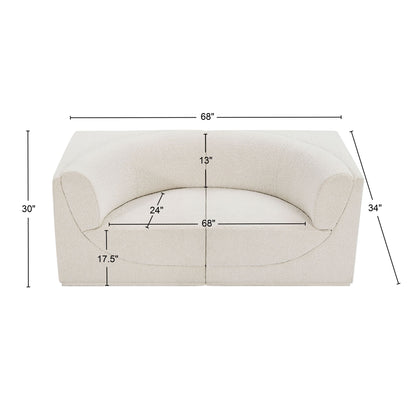 Rudy Cream Boucle Fabric Modular Sofa S68