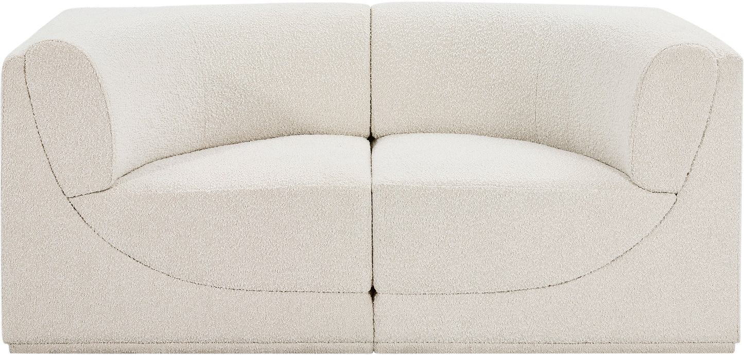 rudy cream boucle fabric modular sofa s68