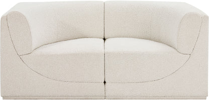 Rudy Cream Boucle Fabric Modular Sofa S68