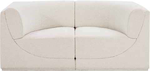 Rudy Cream Boucle Fabric Modular Sofa S68