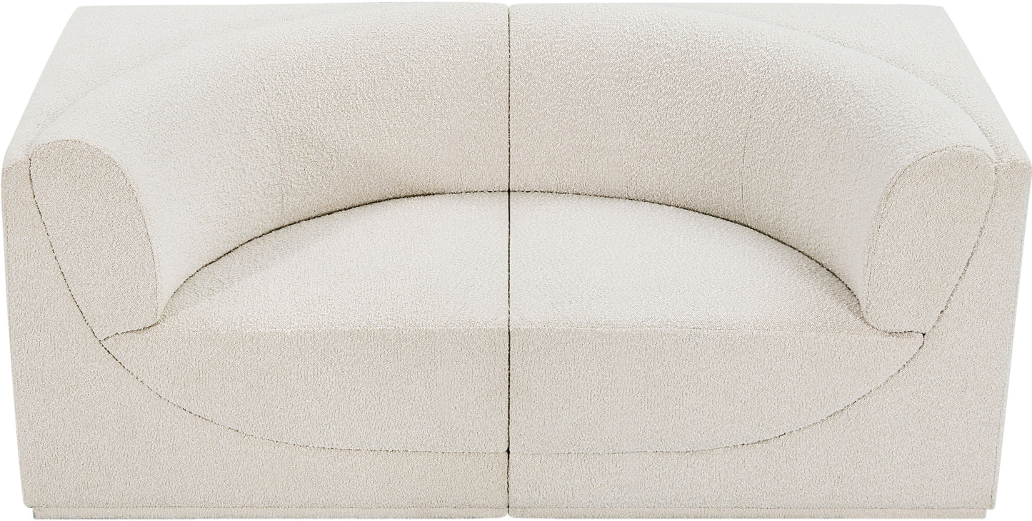 rudy cream boucle fabric modular sofa s68