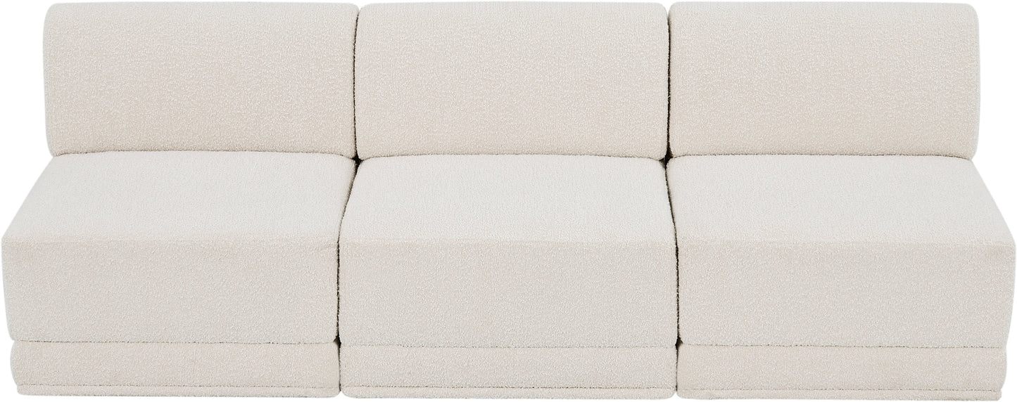 rudy cream boucle fabric modular sofa s90