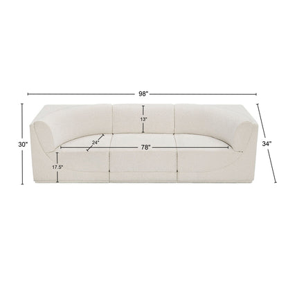 Rudy Cream Boucle Fabric Modular Sofa S98