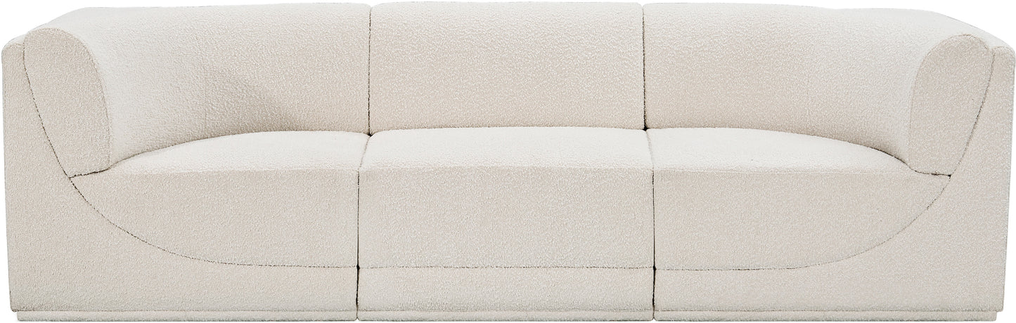 rudy cream boucle fabric modular sofa s98