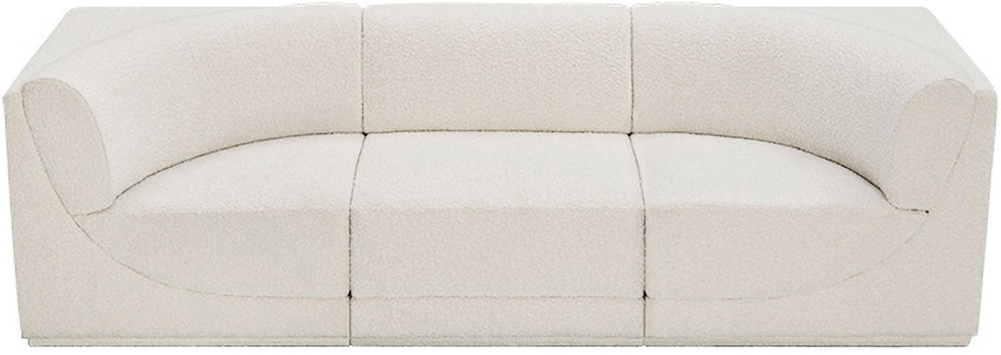 rudy cream boucle fabric modular sofa s98