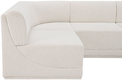 Rudy Cream Boucle Fabric Modular Sectional Sec4A