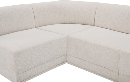 Rudy Cream Boucle Fabric Modular Sectional Sec4A