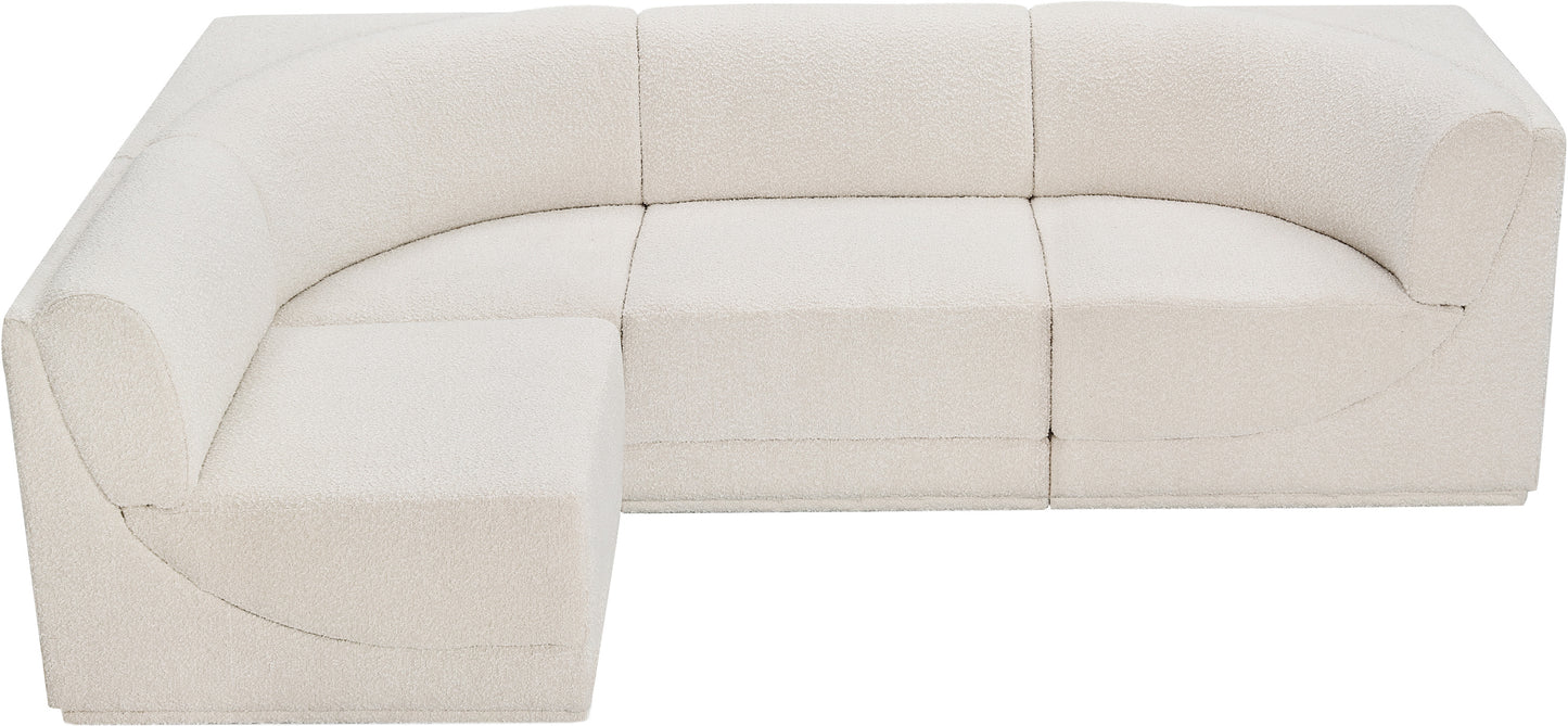 rudy cream boucle fabric modular sectional sec4a