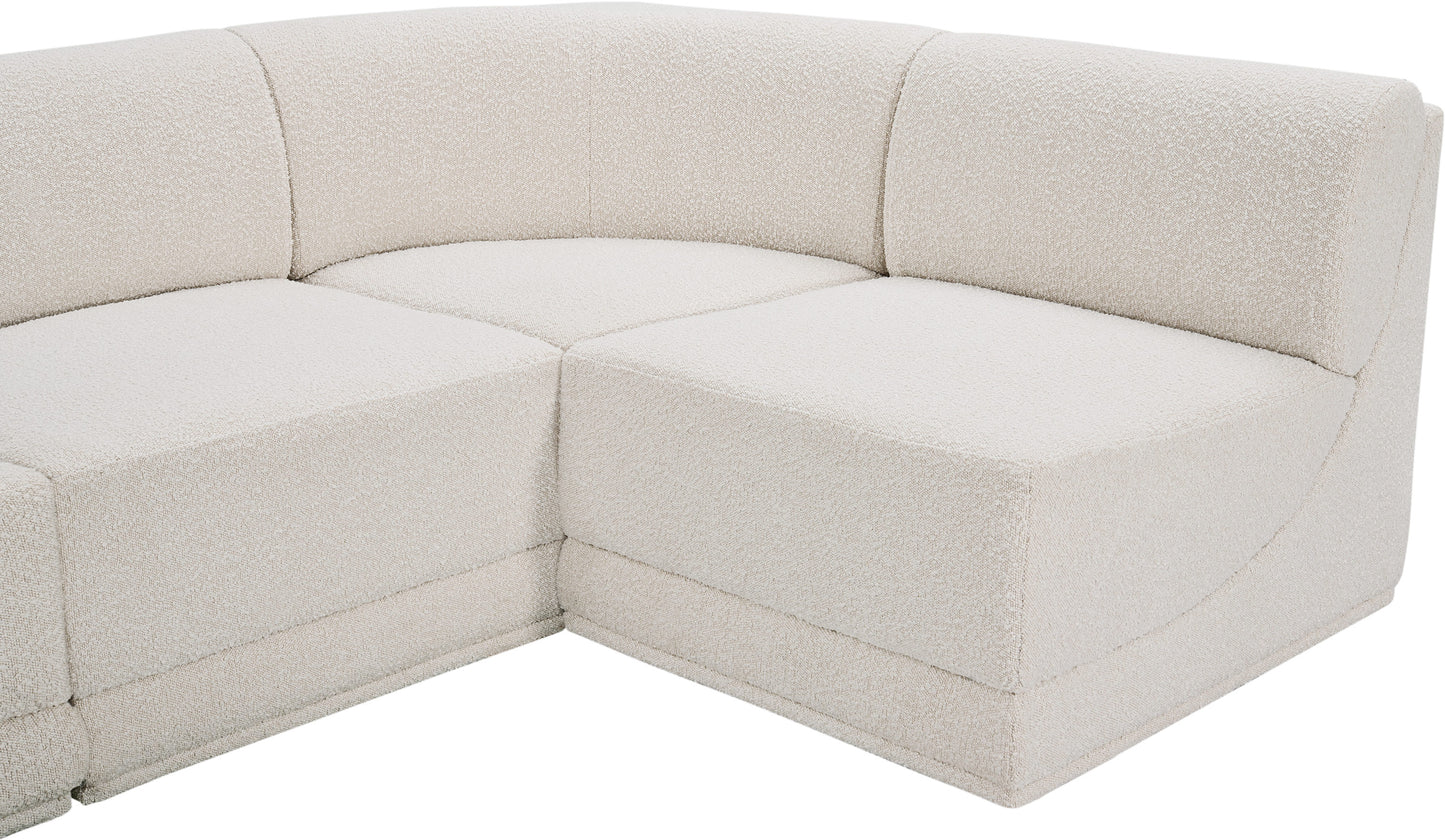 rudy cream boucle fabric modular sectional sec4a