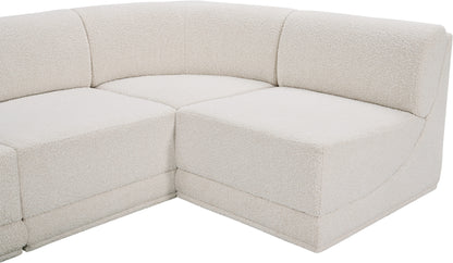 Rudy Cream Boucle Fabric Modular Sectional Sec4A