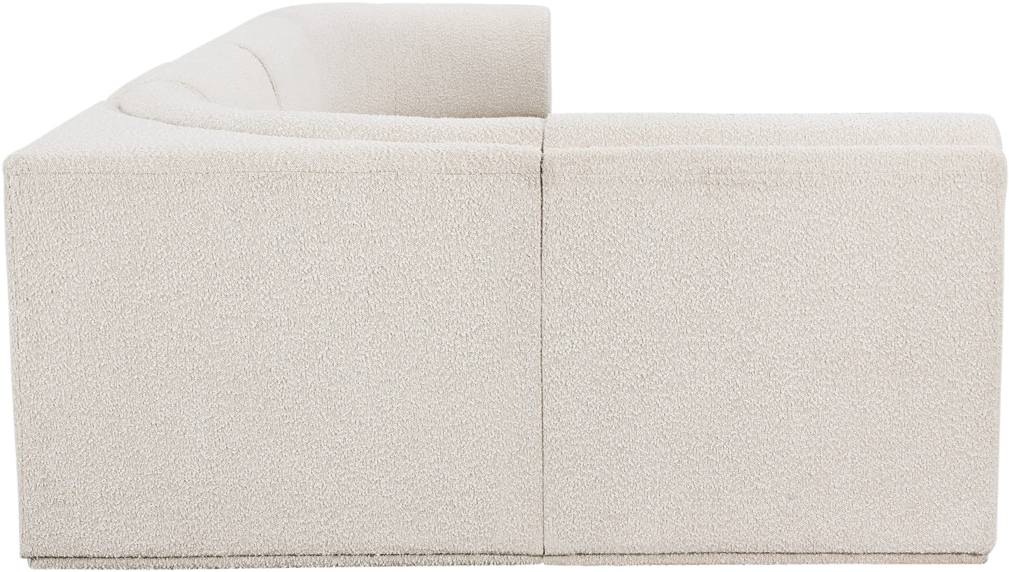 rudy cream boucle fabric modular sectional sec5a