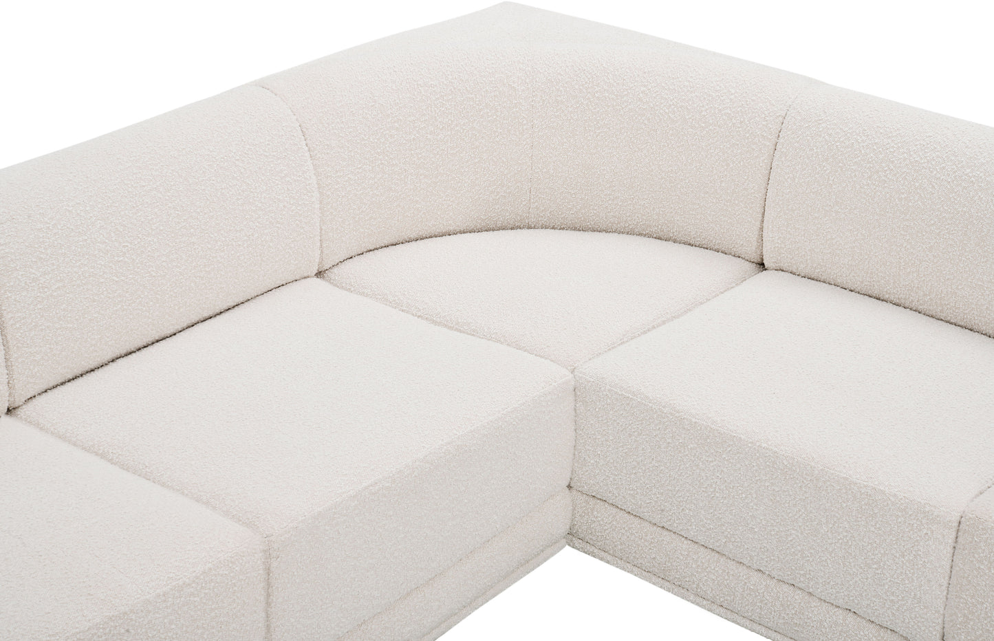 rudy cream boucle fabric modular sectional sec5b