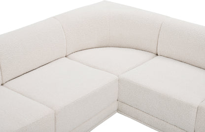 Rudy Cream Boucle Fabric Modular Sectional Sec5B