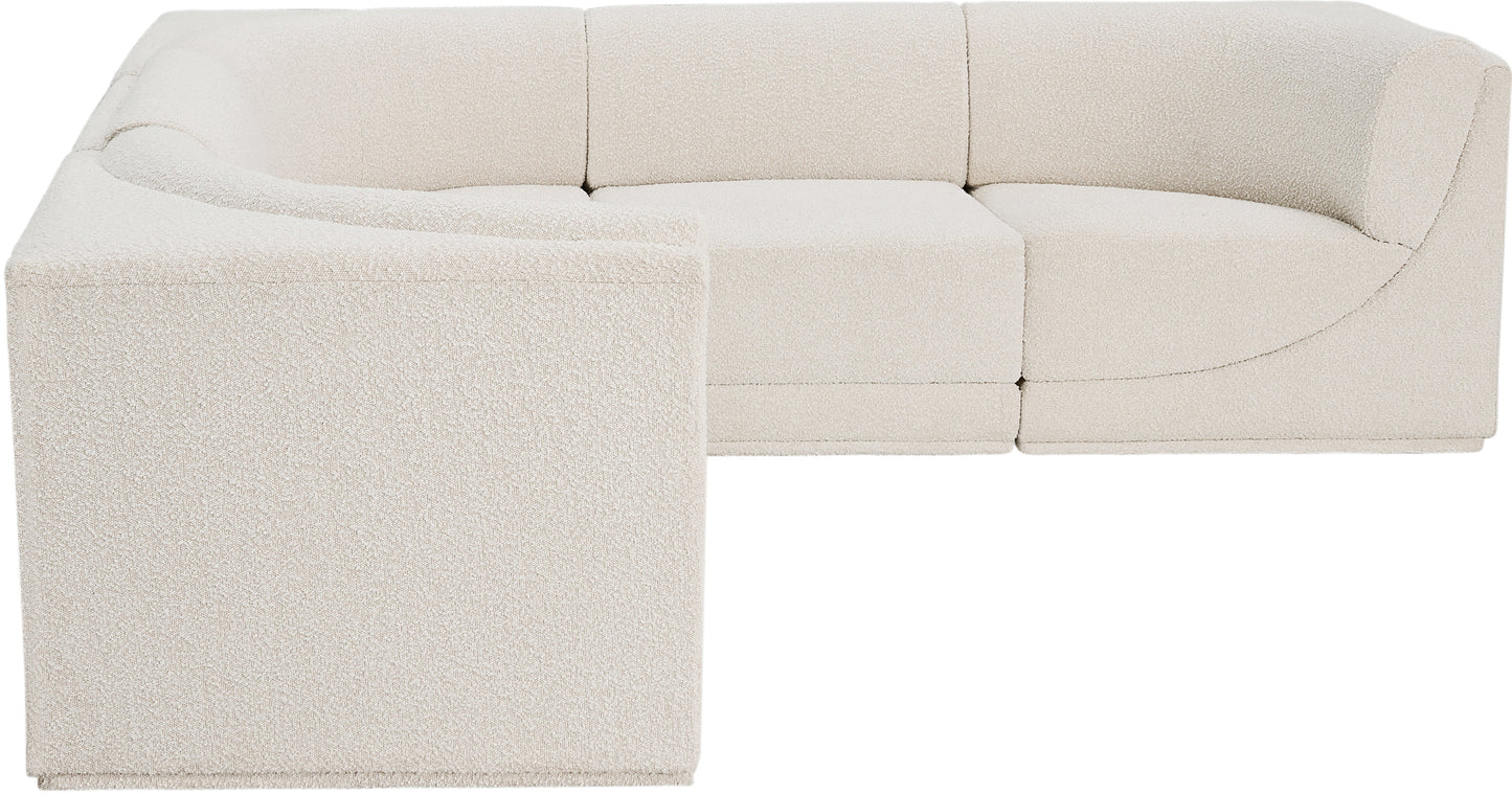 rudy cream boucle fabric modular sectional sec5b