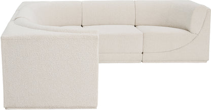 Rudy Cream Boucle Fabric Modular Sectional Sec5B