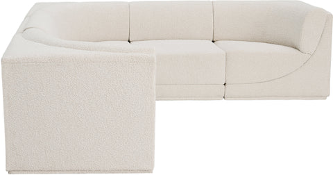 Rudy Cream Boucle Fabric Modular Sectional Sec5B