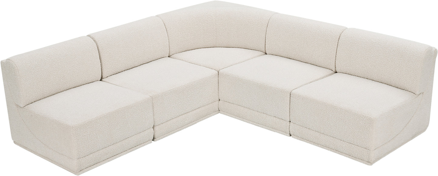 rudy cream boucle fabric modular sectional sec5c